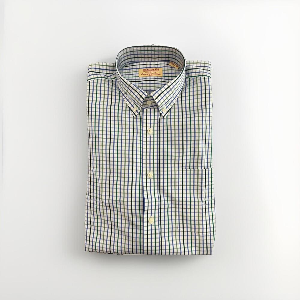 LNWOT SEAWARD STEARN MENS CASUAL BUTTON SHIRT 17/43 XL RP $200 VGC!